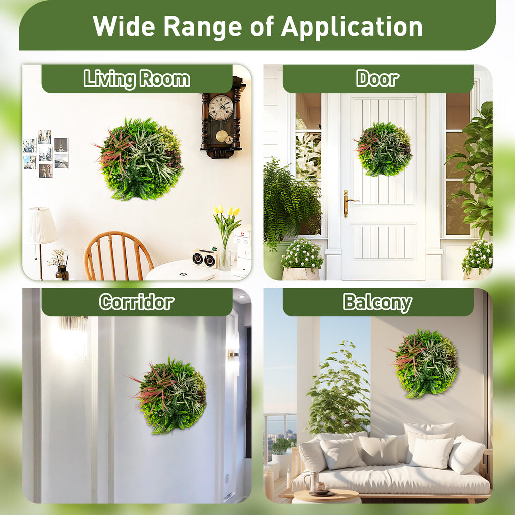 2 Pack Square Framed Artificial Foliage Wall Art - 9 Types of Imitation Plants
