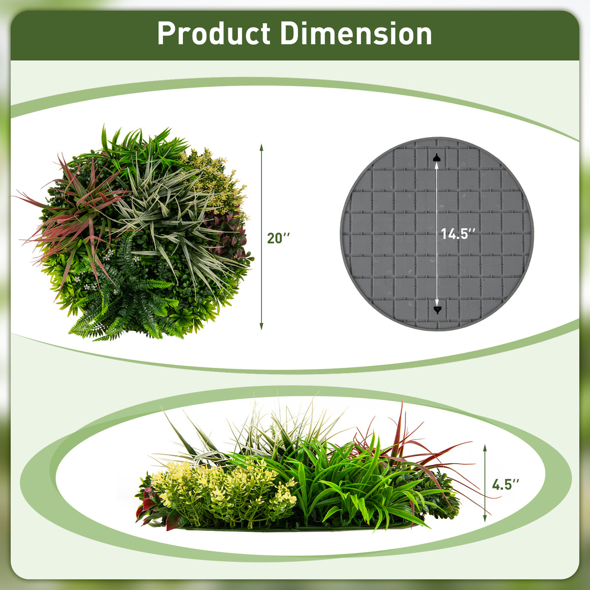2 Pack Square Framed Artificial Foliage Wall Art - 9 Types of Imitation Plants
