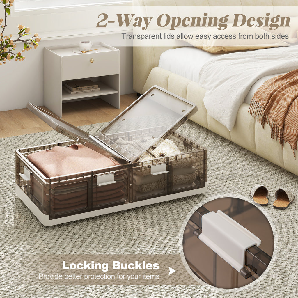 2 Pack Rolling Storage Containers - 26.5 Gallon Capacity