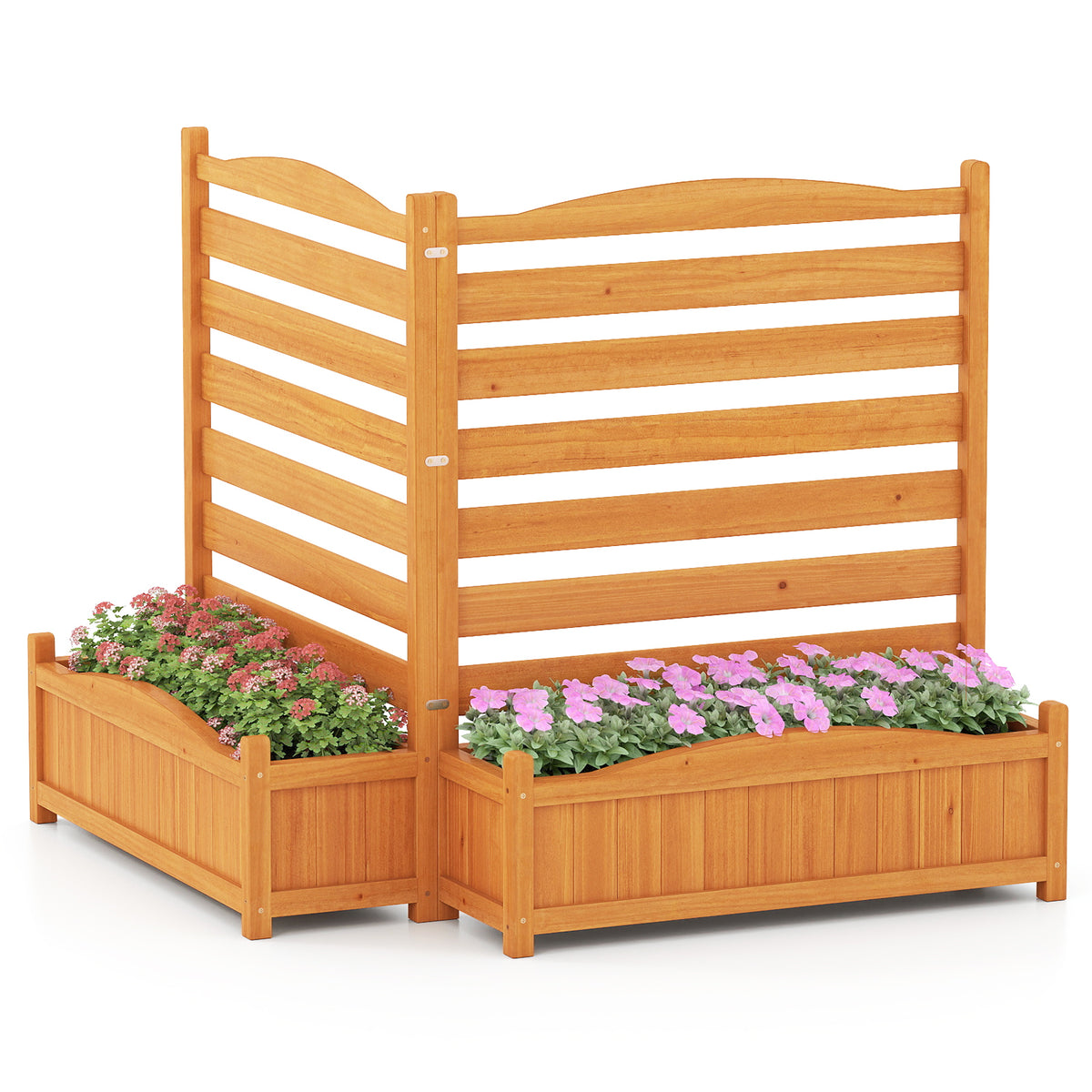 2-Panel Freestanding Outdoor Wood Privacy Screen