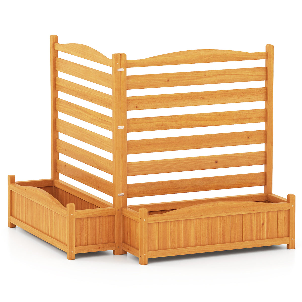 2-Panel Freestanding Outdoor Wood Privacy Screen