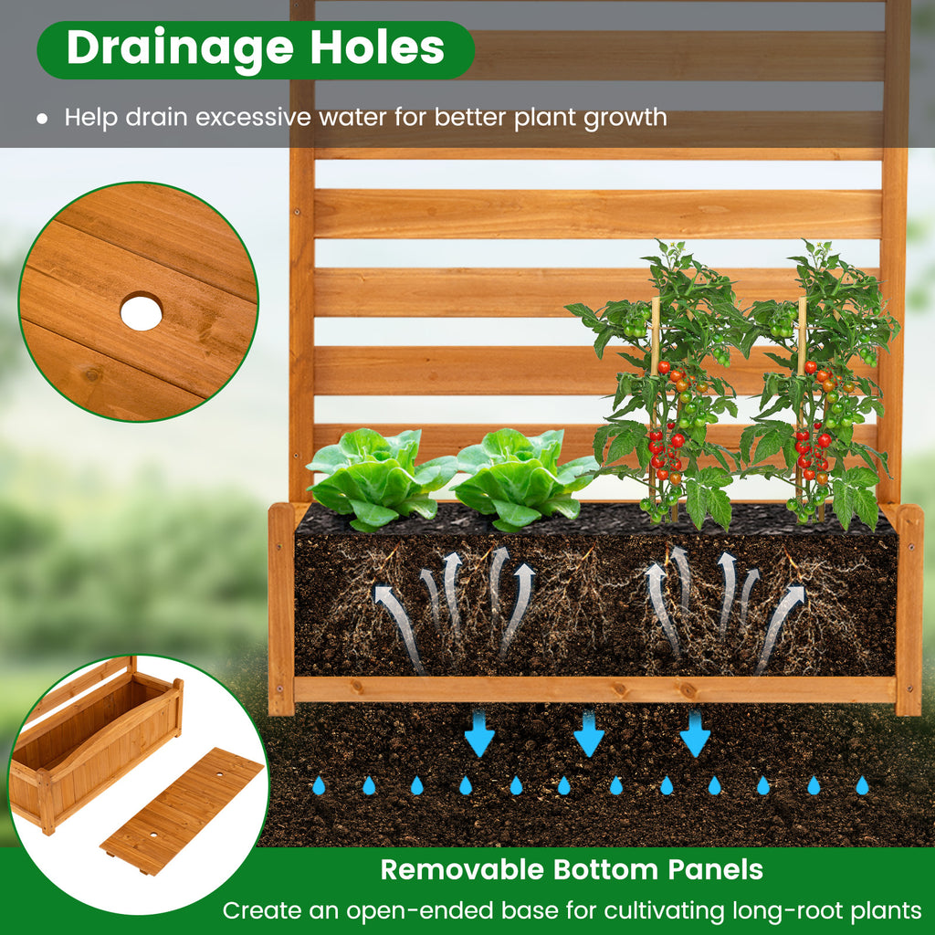 2-Panel Freestanding Outdoor Wood Privacy Screen