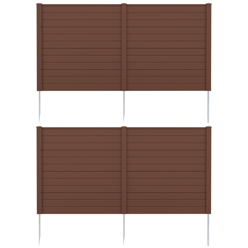 Brown 2-Panel 48x48 Inch Air Conditioner & Trash Can Enclosure - Garden Privacy