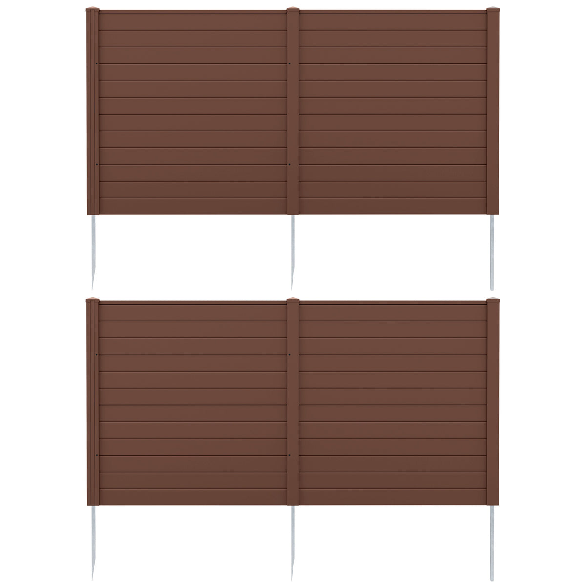 Brown 2-Panel 48x48 Inch Air Conditioner & Trash Can Enclosure - Garden Privacy