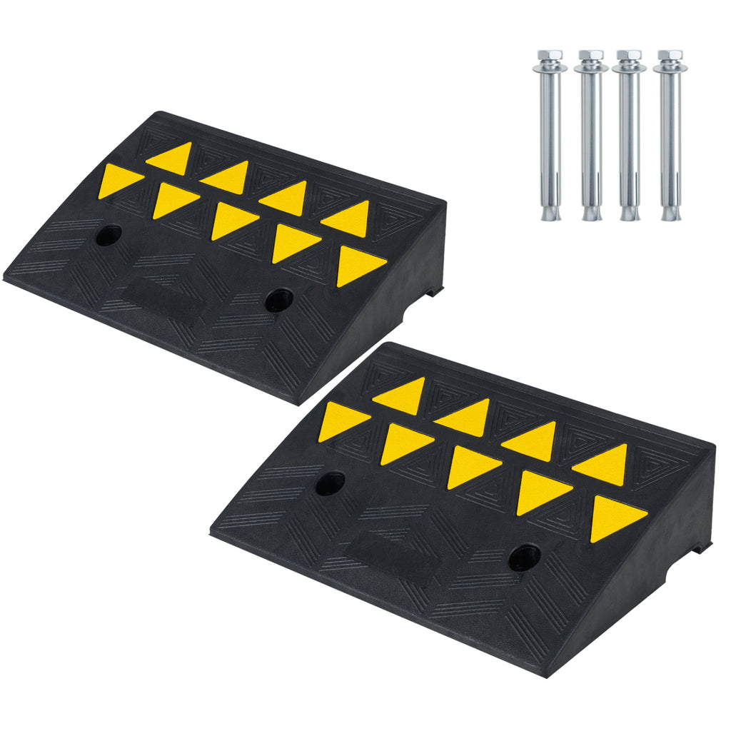 2 Pcs Driveway Threshold Ramps with 5/6 Inch Rise for Medium Trucks