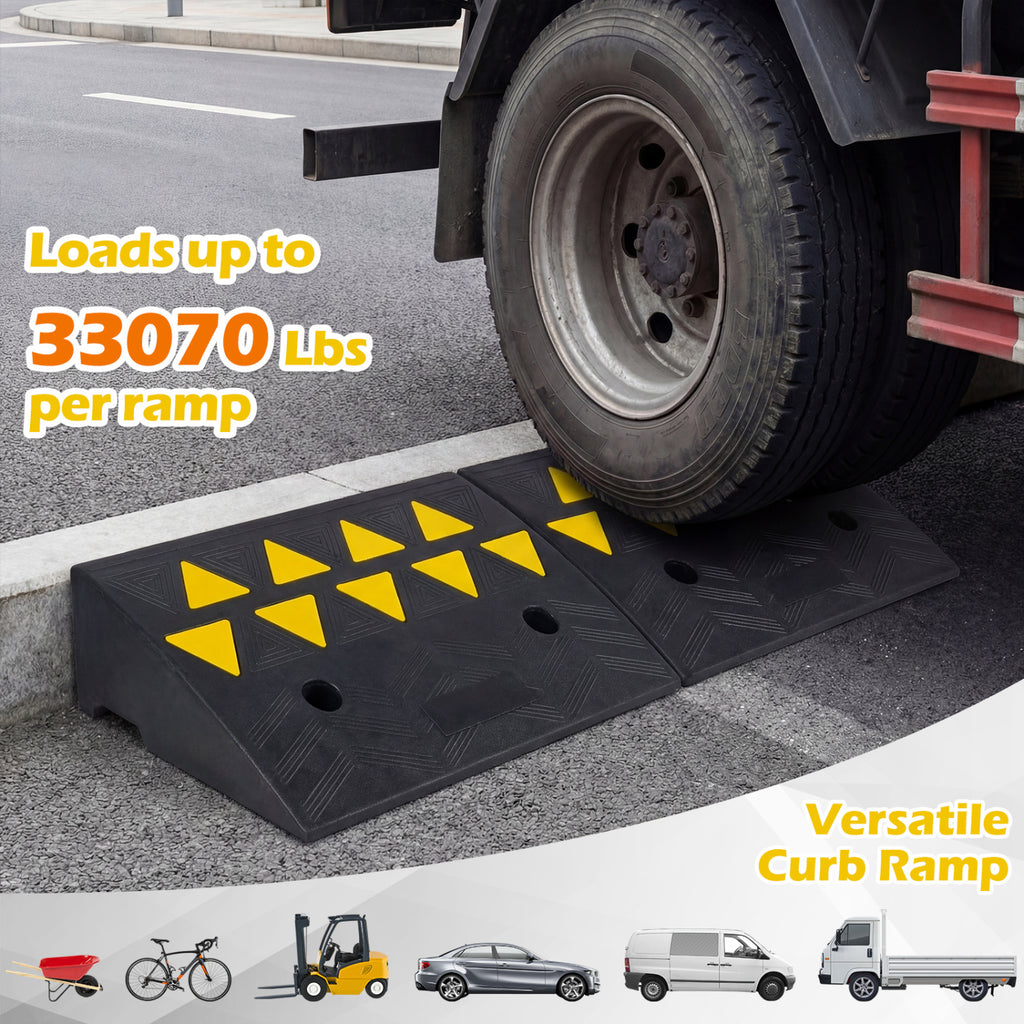 2 Pcs Driveway Threshold Ramps with 5/6 Inch Rise for Medium Trucks