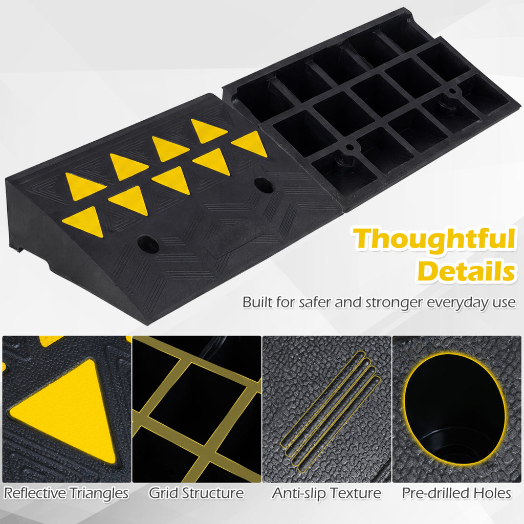 2 Pcs Driveway Threshold Ramps with 5/6 Inch Rise for Medium Trucks