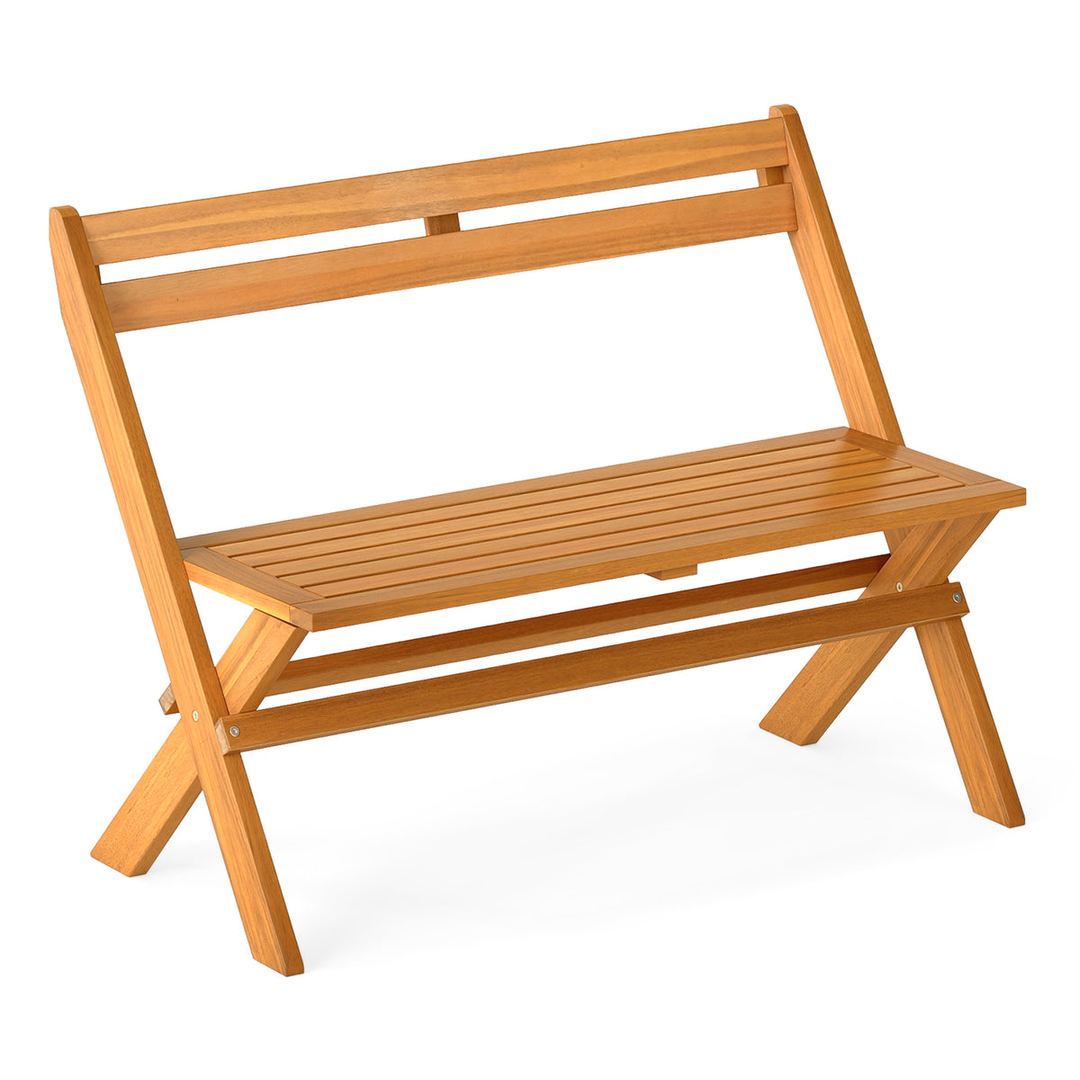 Outdoor Acacia Wood Garden Bench with 800 lbs Weight Capacity