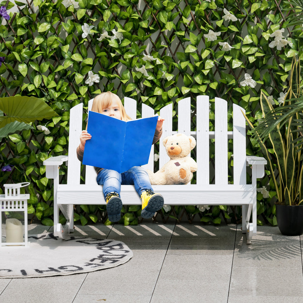Kids Outdoor Rocking Chair for 2 - Fir Wood Adirondack - White