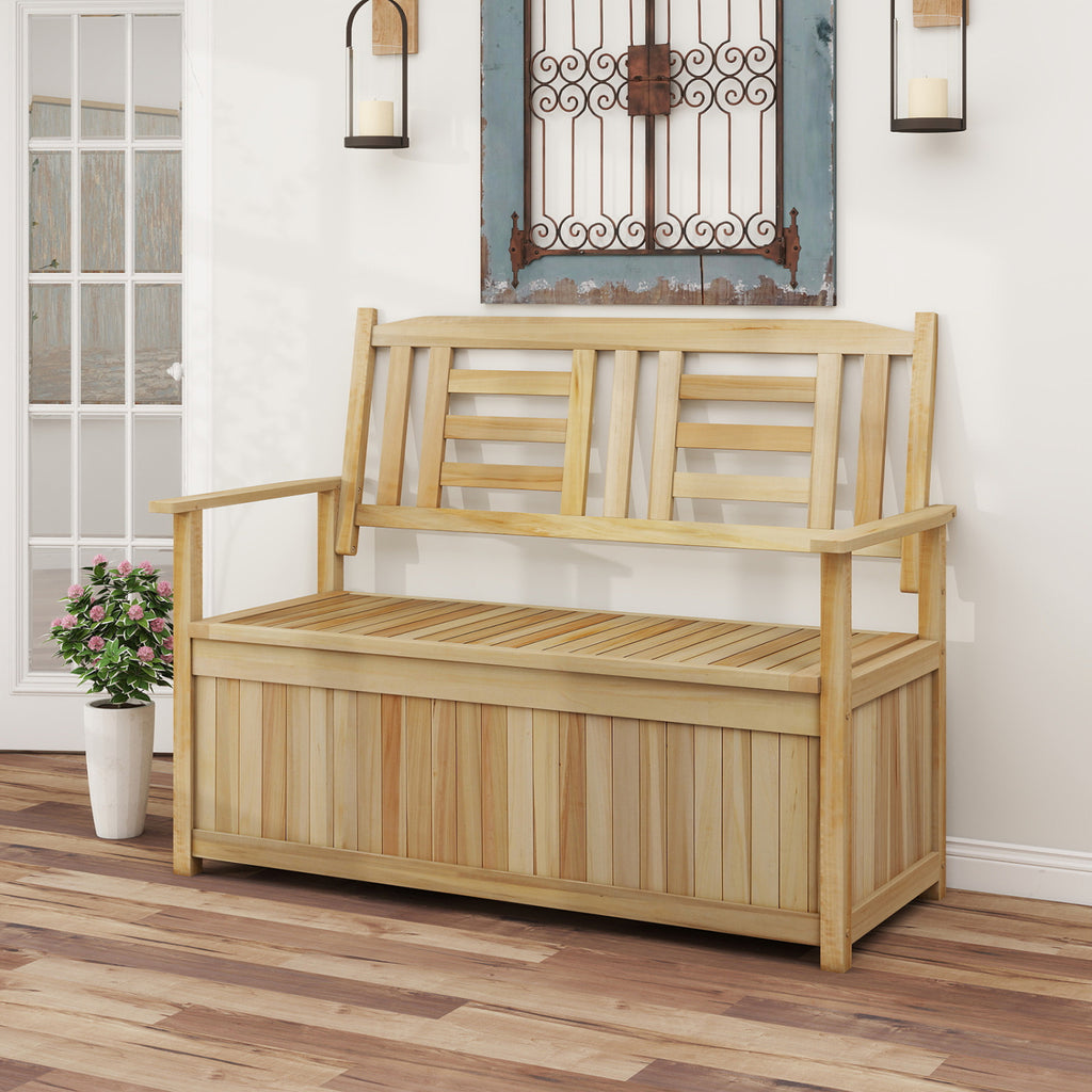 2-Person Garden Bench with 49 Gal Storage and Backrest ﻿
