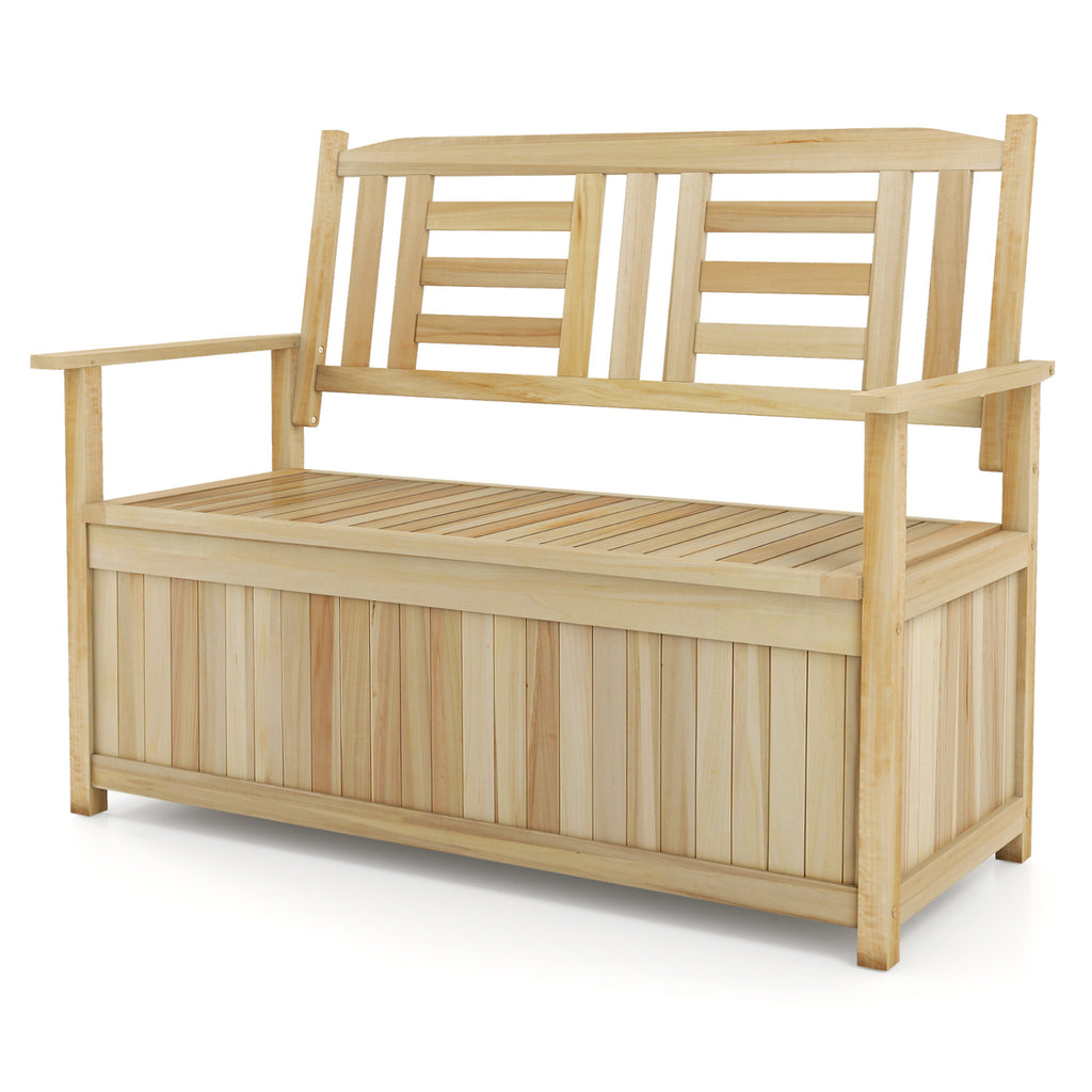 2-Person Garden Bench with 49 Gal Storage and Backrest ﻿