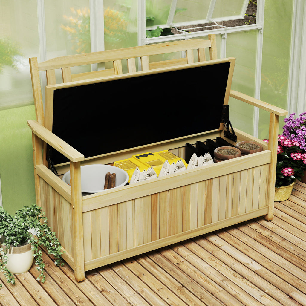 2-Person Garden Bench with 49 Gal Storage and Backrest ﻿