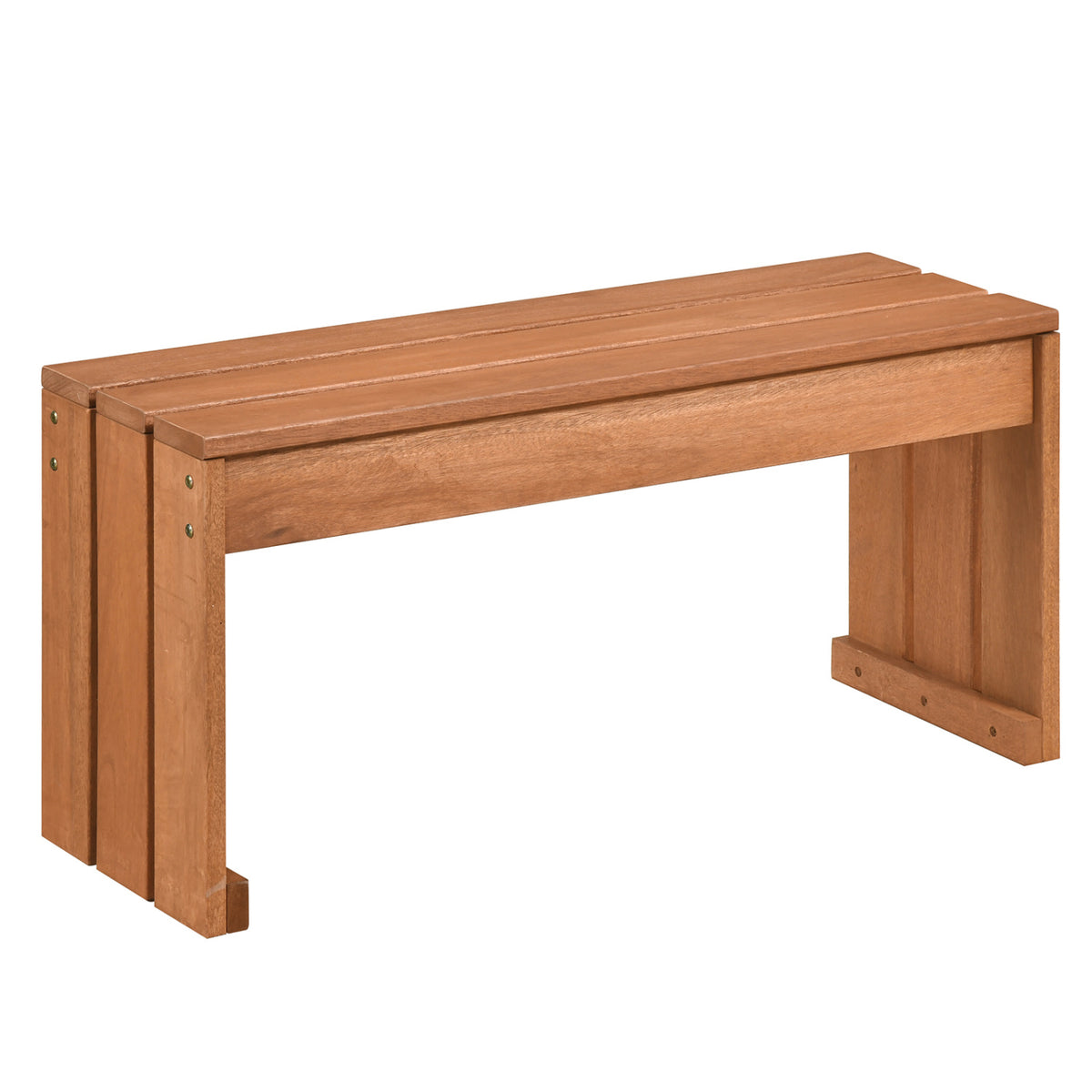 36 Inch Patio Bench All-Slat Acacia Wood Loveseat