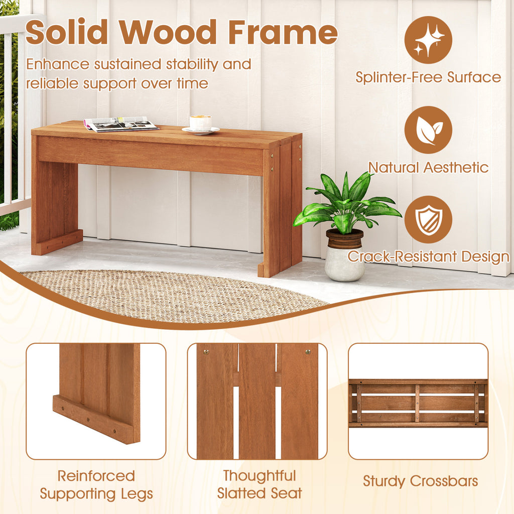 Outdoor Garden Bench with Wooden Frame – 35.5 Inch