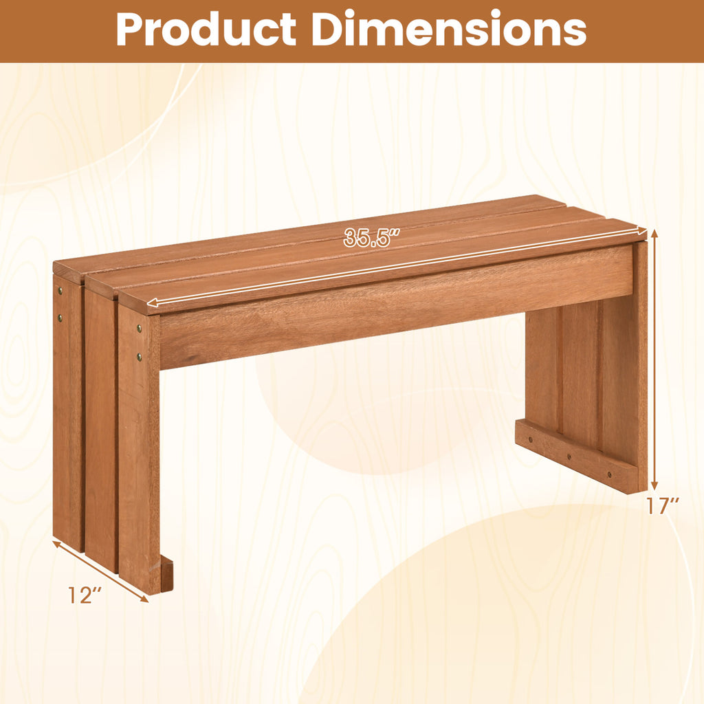 Outdoor Garden Bench with Wooden Frame – 35.5 Inch