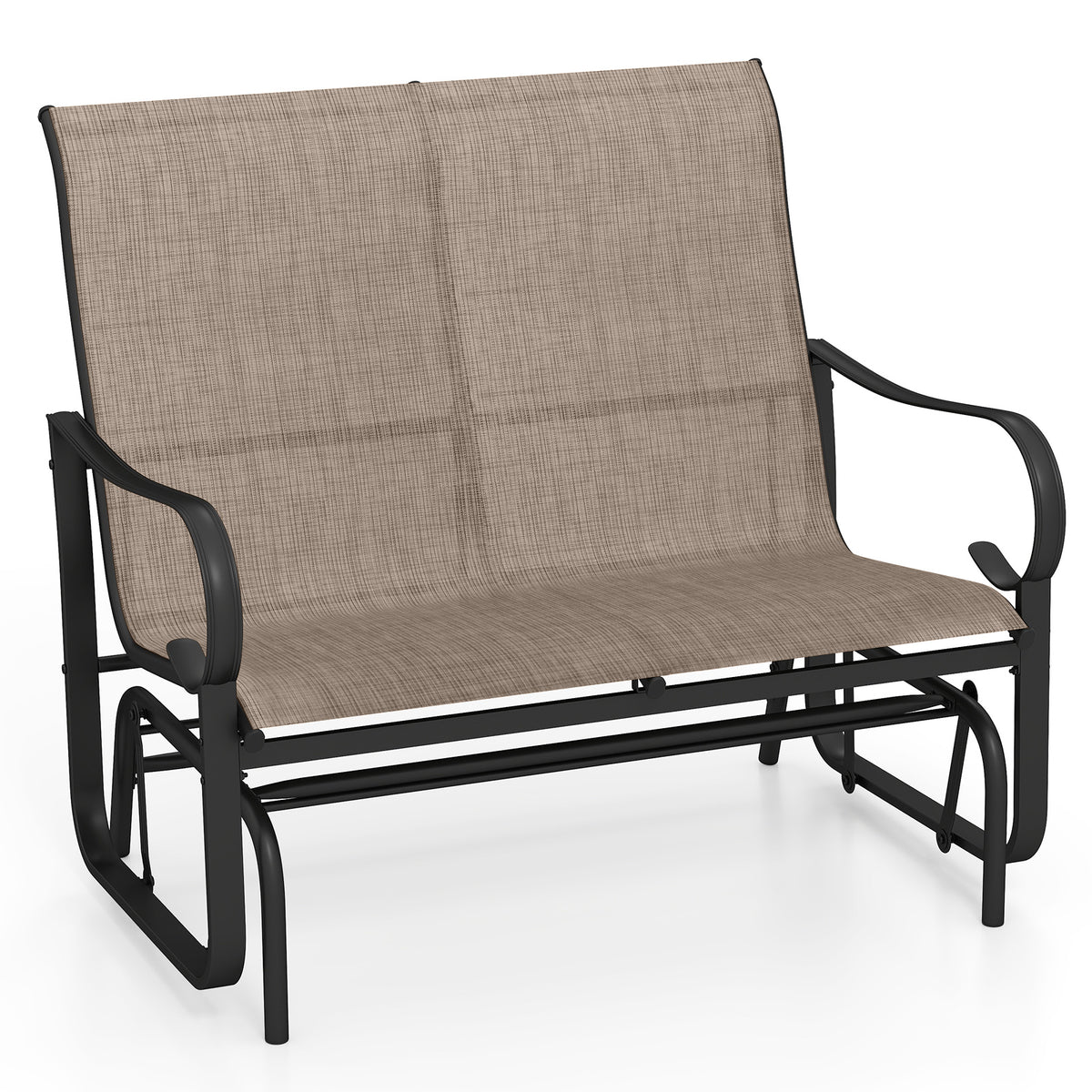 2-Seat Outdoor Glider Swing with Cushions - 44 Inch, Green
