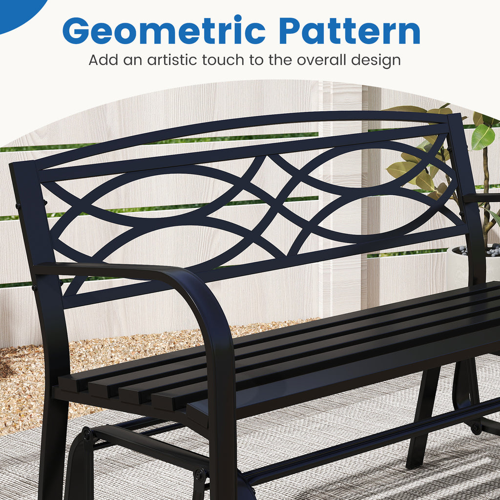 2-Person Outdoor Glider Bench with Metal Frame