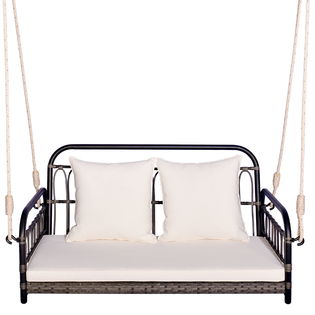 2-Person Outdoor Hanging Chair with Ropes