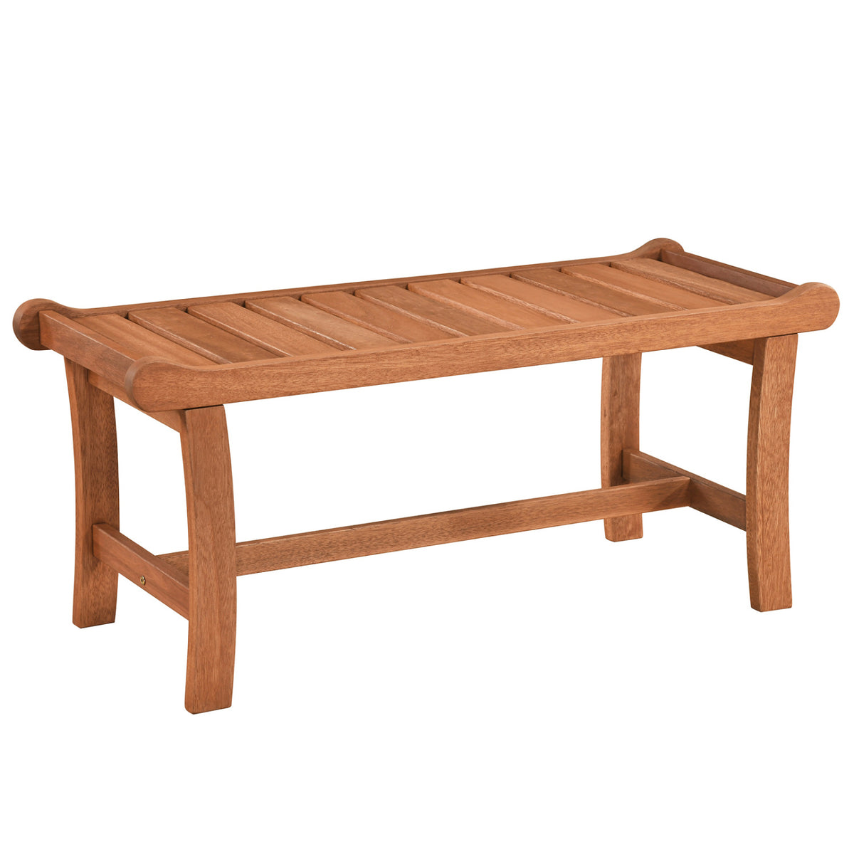 44-Inch Outdoor Wood Dining Bench - Solid Hardwood, Set of 1