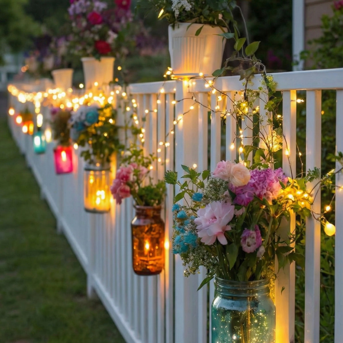 White Vinyl Picket Fence Set 80x51 Inch for Garden & Yard Decoration - Costway