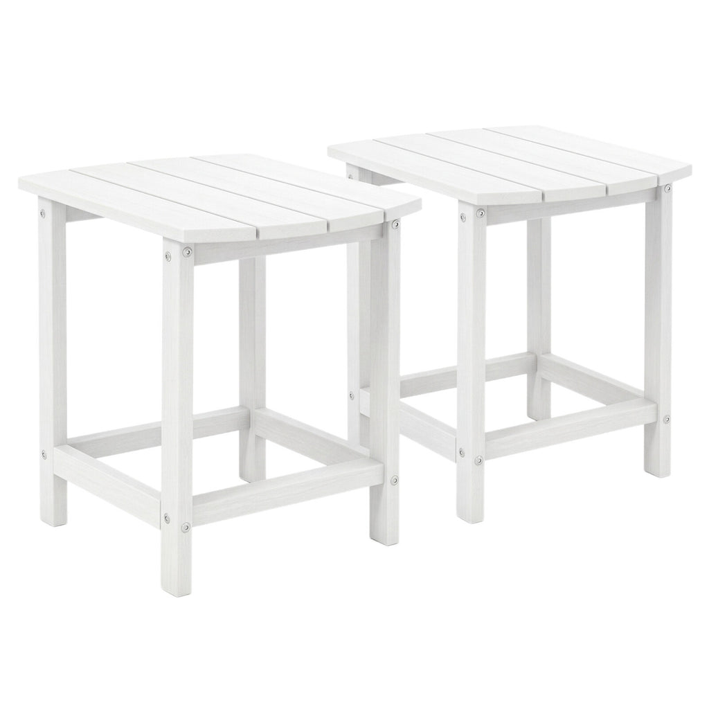 Adirondack Outdoor Side Table Set of 2 - 19" x 14.5", White