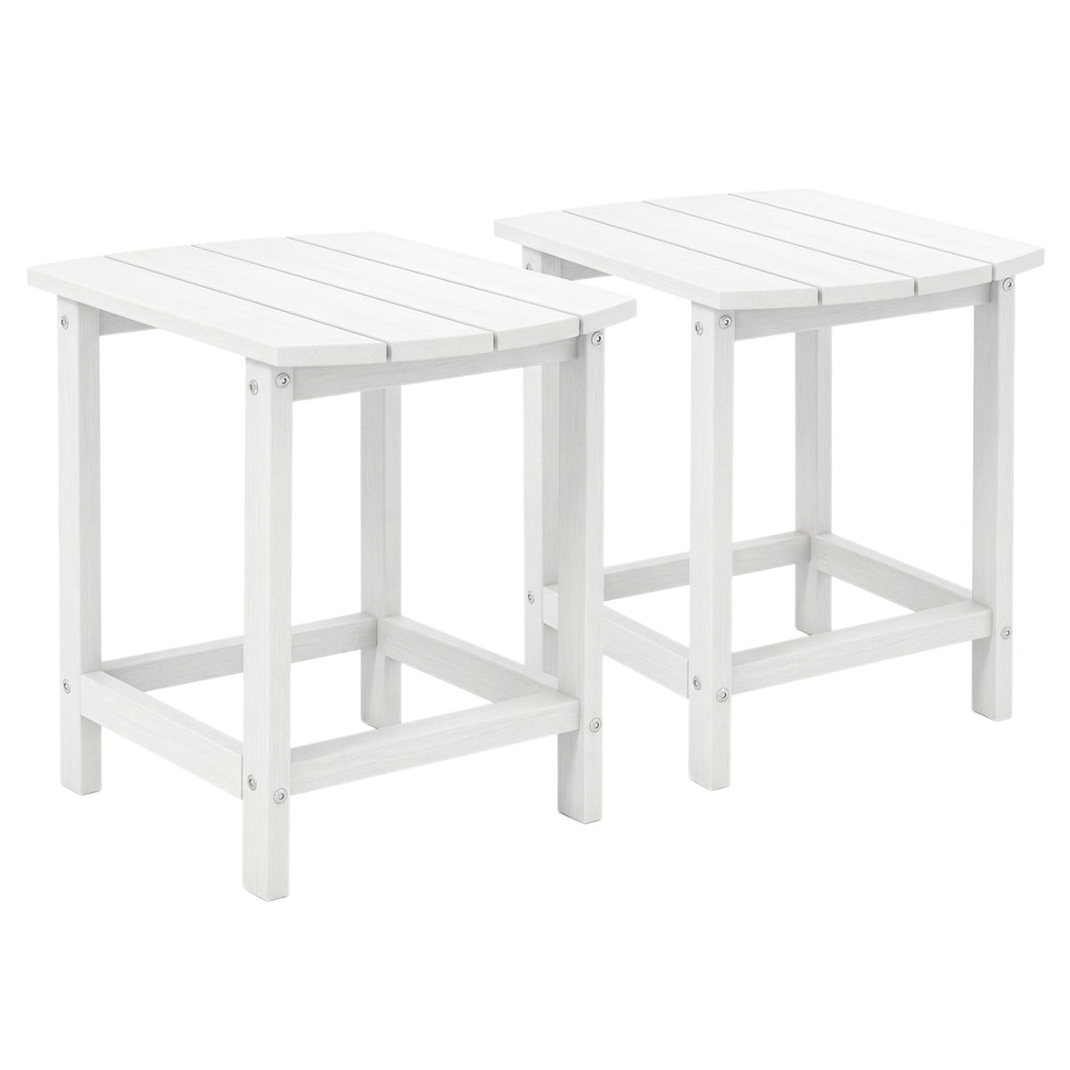 Adirondack Outdoor Side Table Set of 2 - 19" x 14.5", White