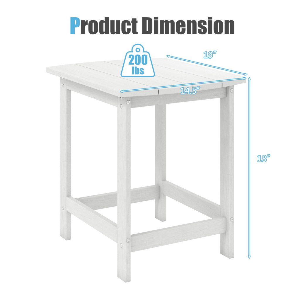 Adirondack Outdoor Side Table Set of 2 - 19" x 14.5", White