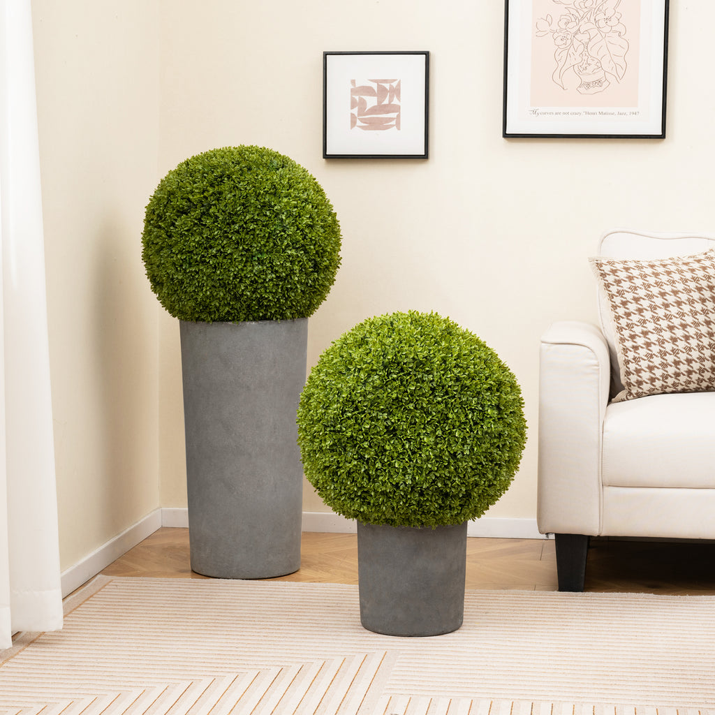 Artificial Sun-Protective Topiary Spheres Set - 20 Inch Patio Garden Decor M