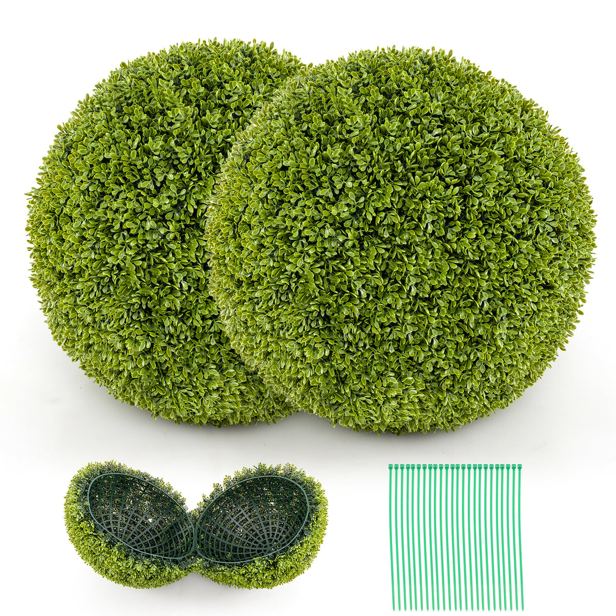 Artificial Sun-Protective Topiary Spheres Set - 20 Inch Patio Garden Decor M