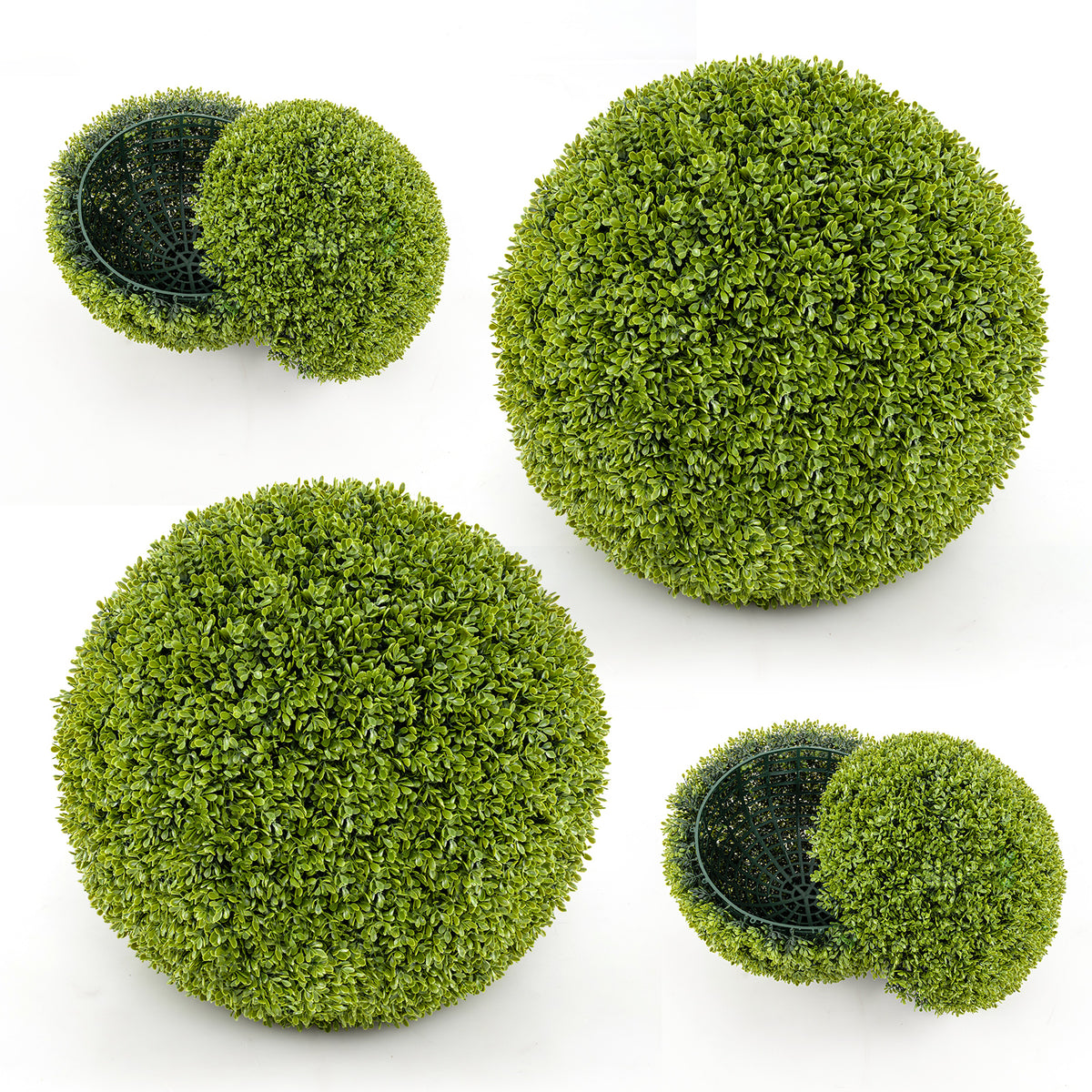 Artificial Sun-Protective Topiary Spheres Set - 20 Inch Patio Garden Decor M