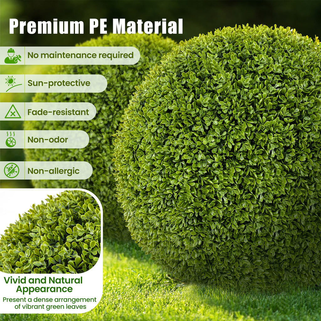 Artificial Sun-Protective Topiary Spheres Set - 20 Inch Patio Garden Decor M