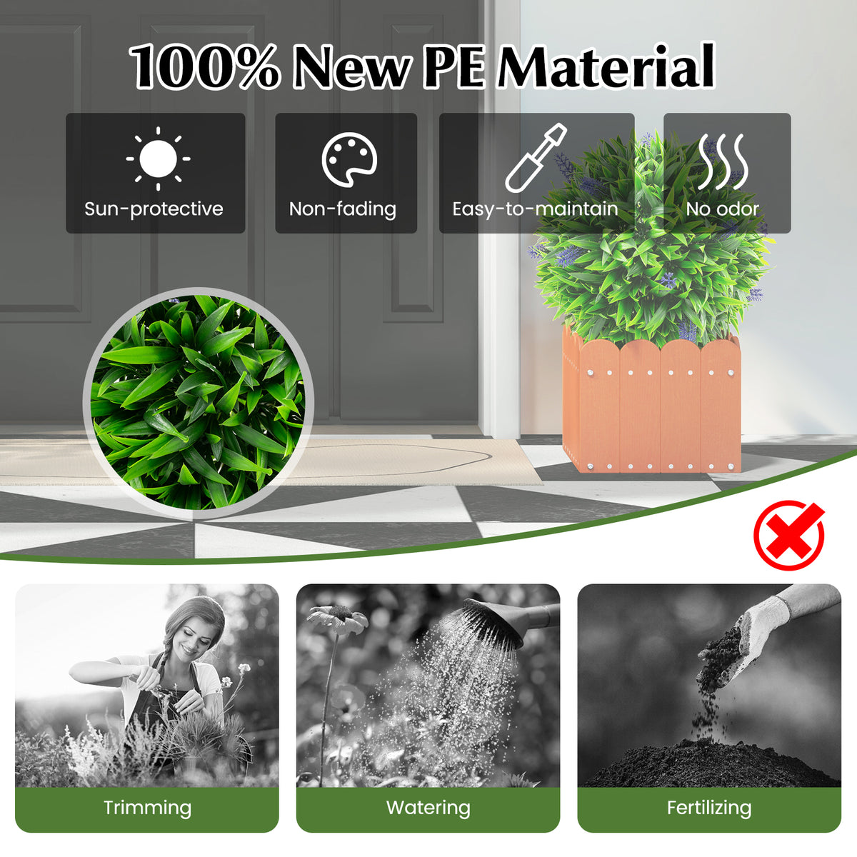 Artificial Lavender Topiary Balls with Flowers - Indoor & Outdoor Decor Set