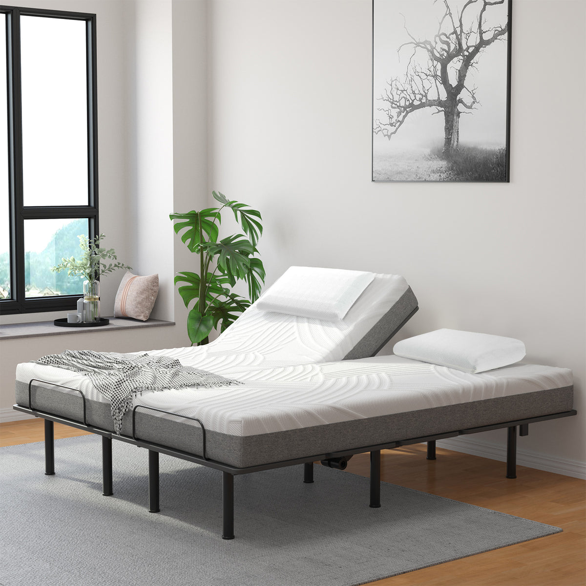 Bamboo Charcoal Memory Foam Pillow Set of 2 for Side & Back Sleepers