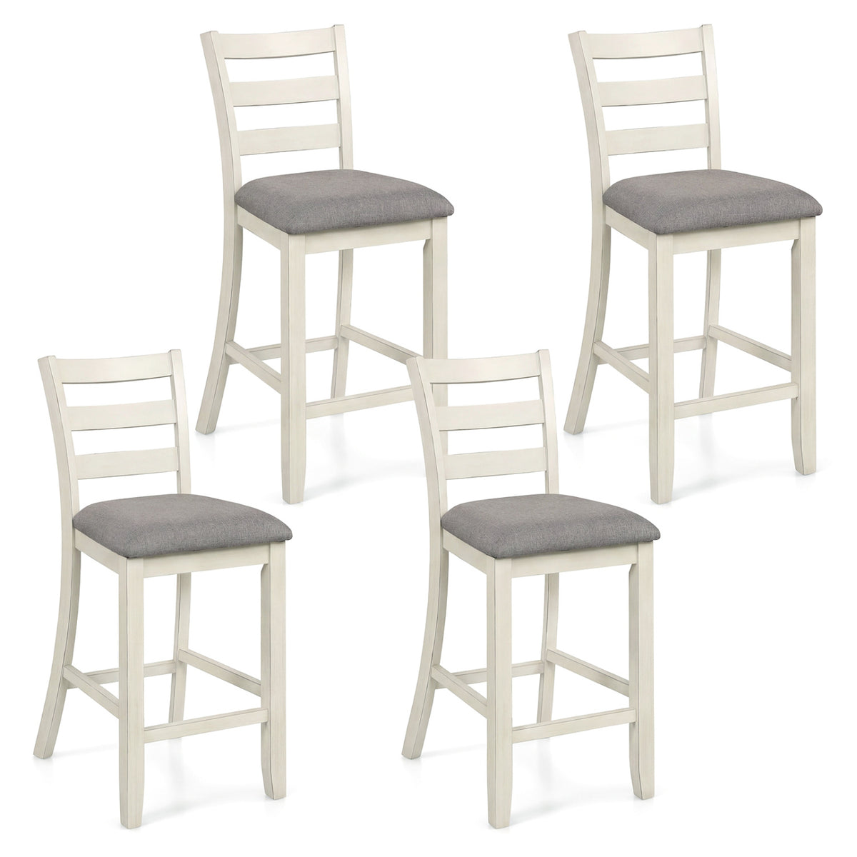 Upholstered Counter Height Barstools Set of 2 - Beige