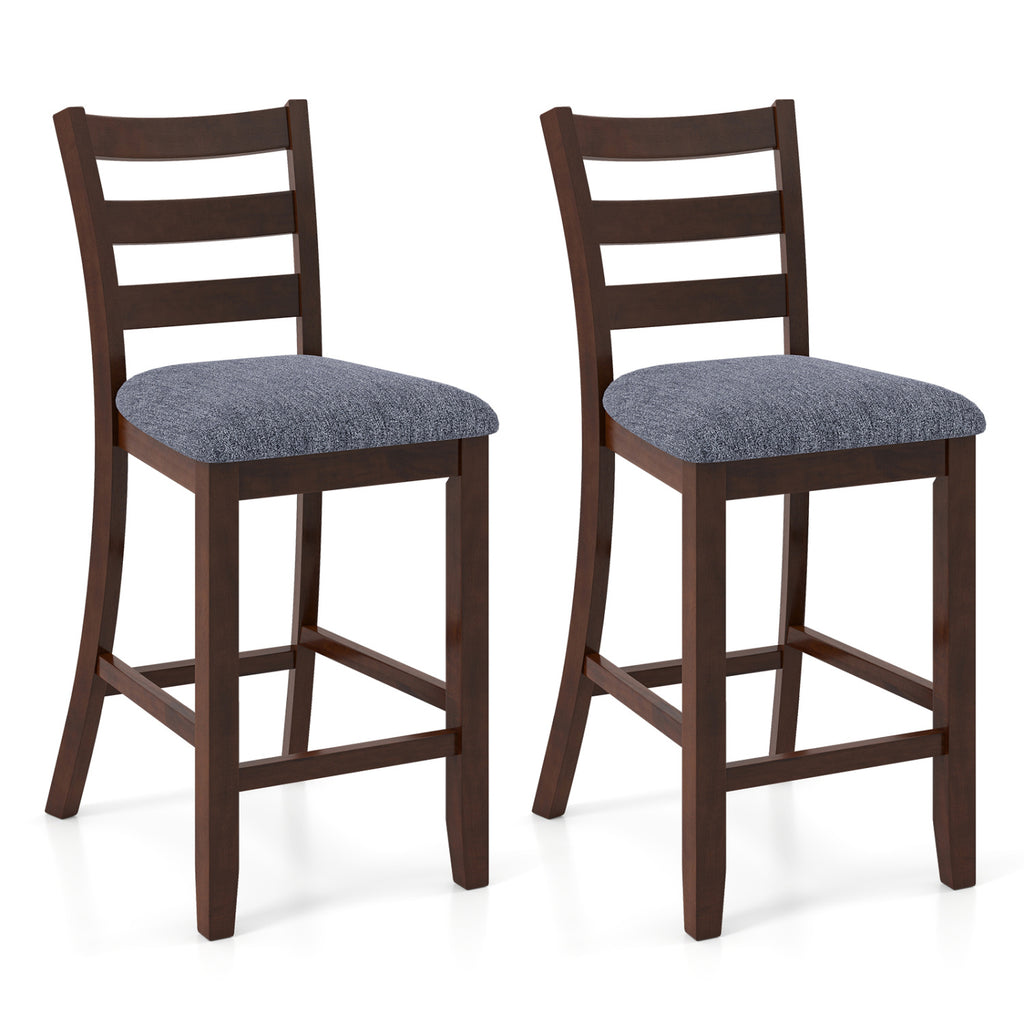 Upholstered Counter Height Bar Stools Set of 2 - Brown