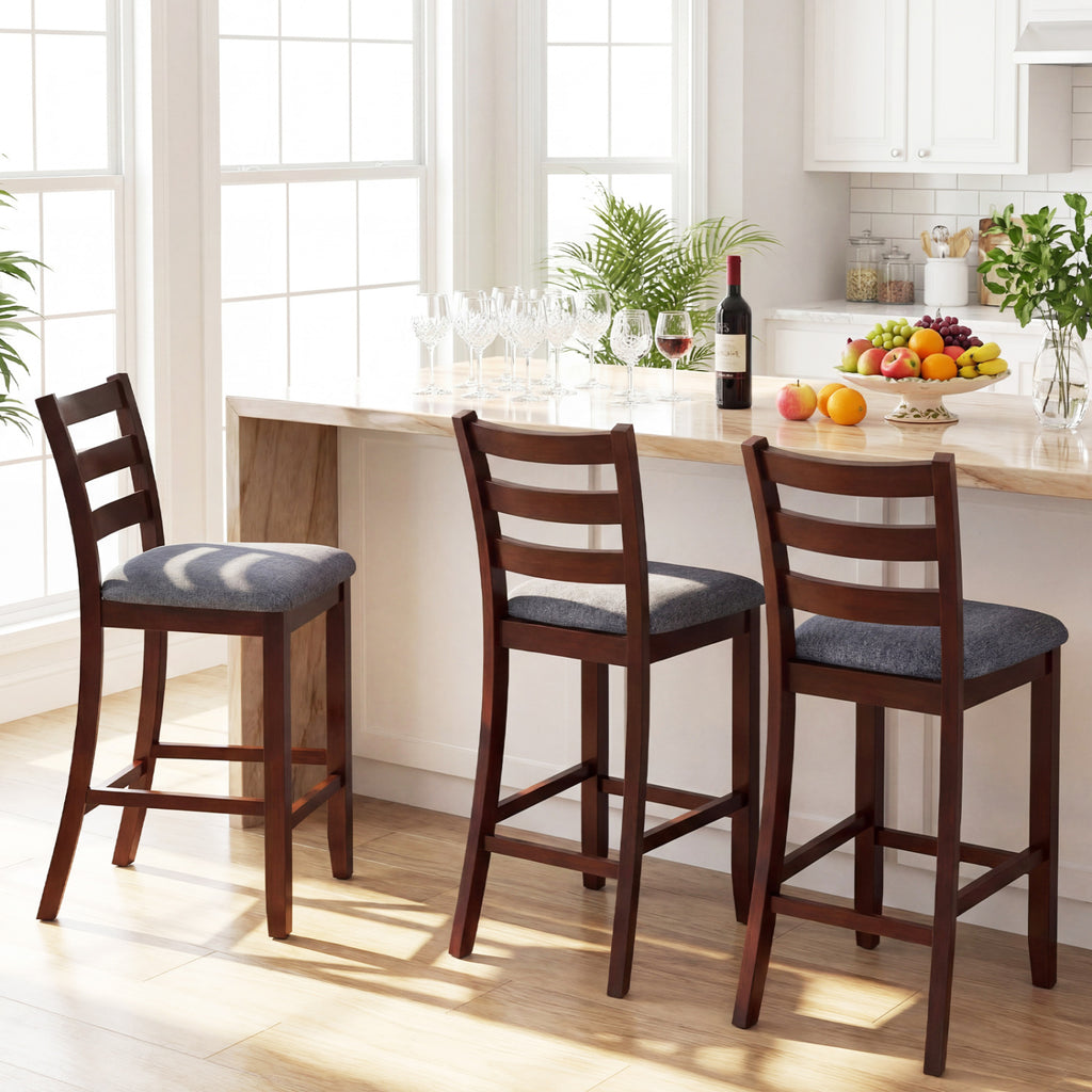 Upholstered Counter Height Bar Stools Set of 2 - Brown