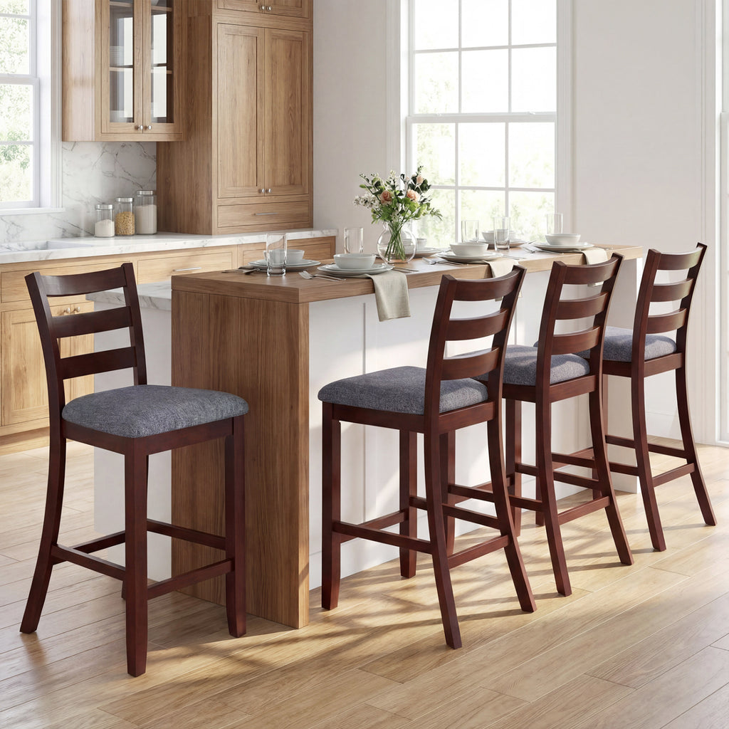Upholstered Counter Height Bar Stools Set of 2 - Brown
