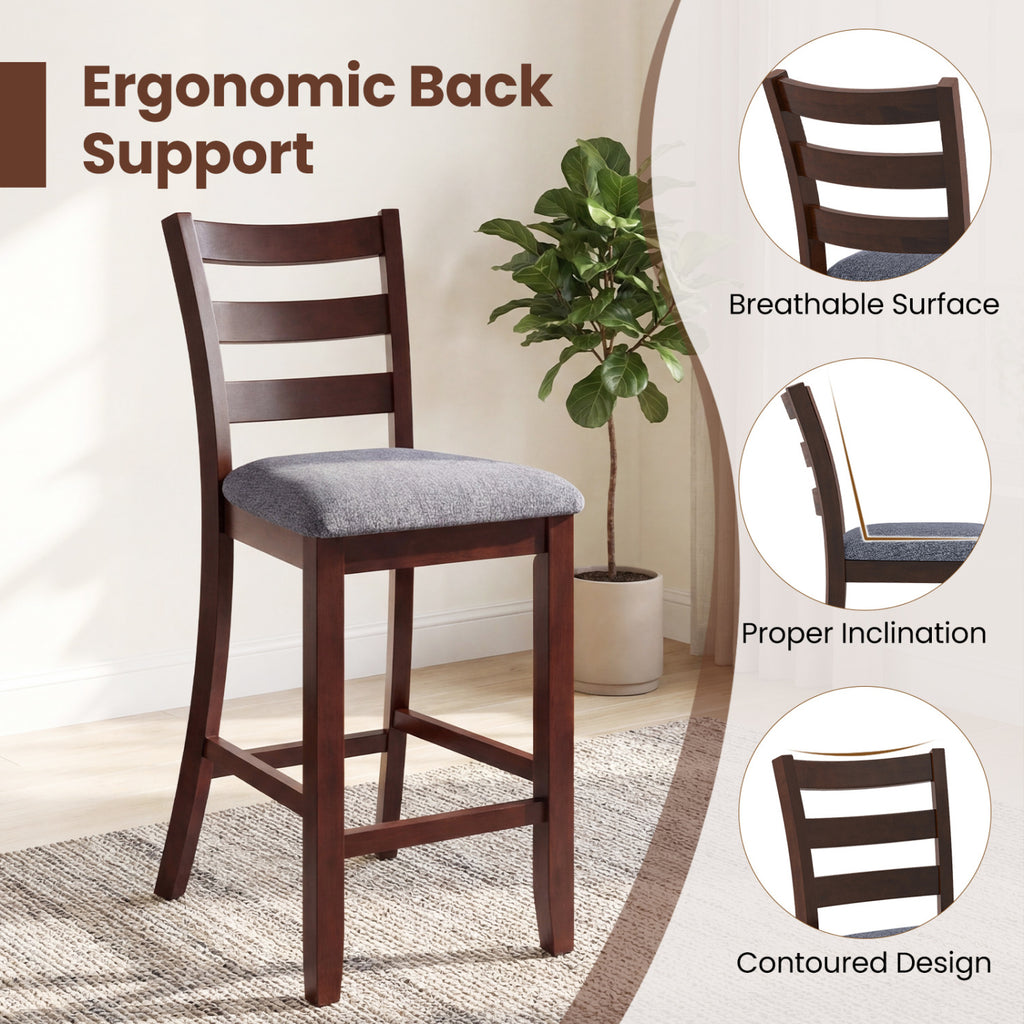 Upholstered Counter Height Bar Stools Set of 2 - Brown