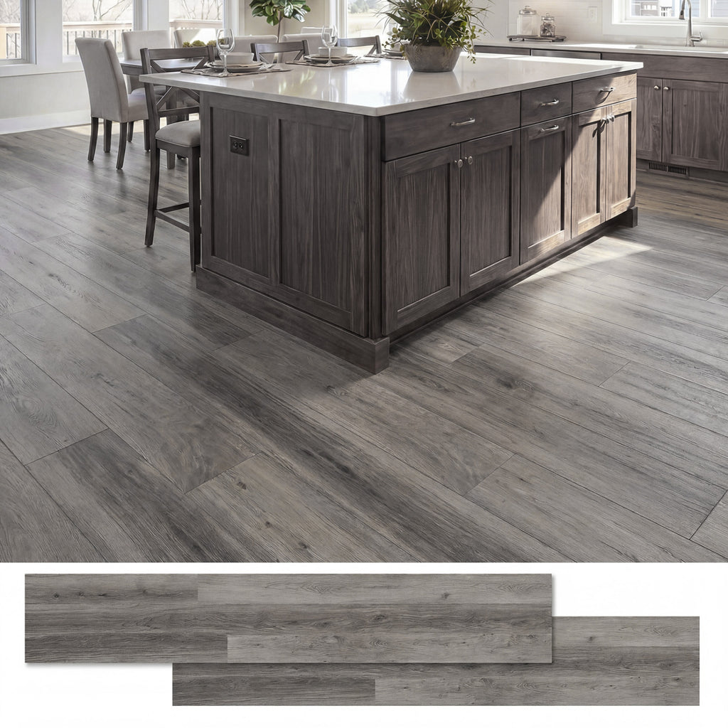 48 Pack Gray Vinyl Floor Tiles Waterproof Vinyl Plank Flooring Set of 2