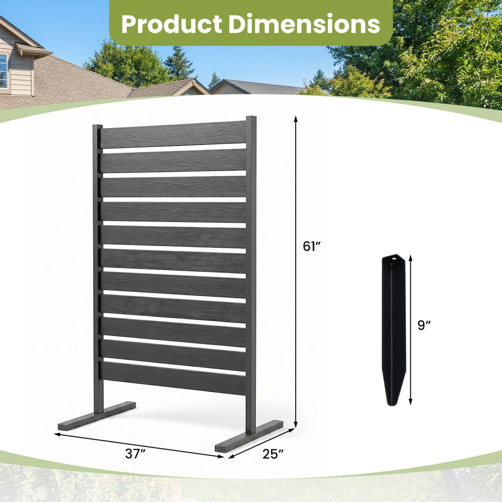 Outdoor Privacy Fence Screen Set of 2 - Gray Garden Yard Divider