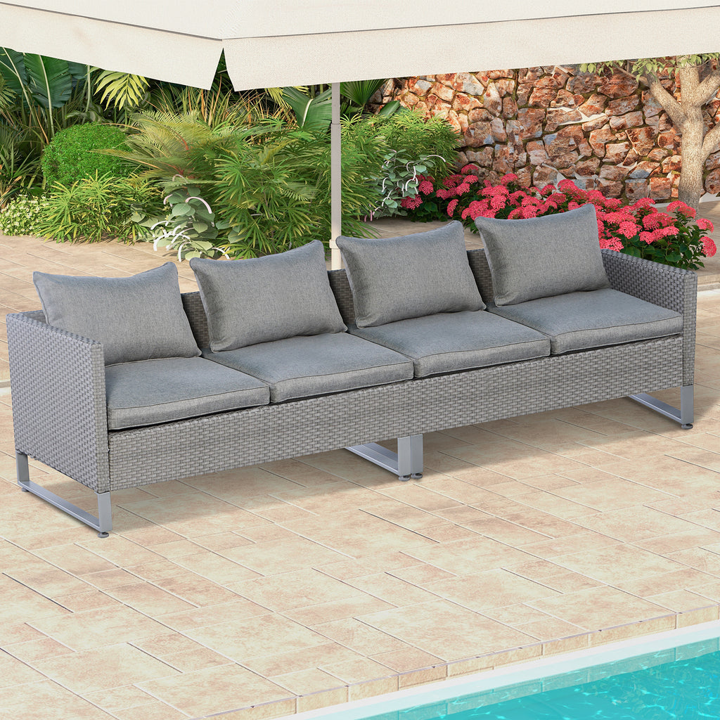 2-Piece Outdoor Patio Sofa Set with Cushions - Gray