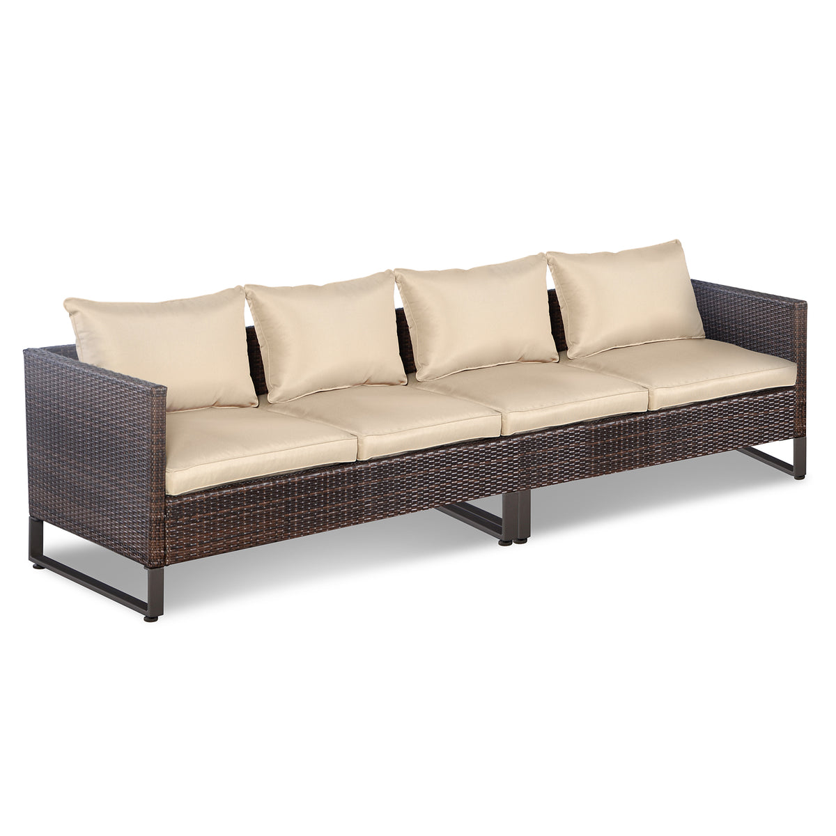 2-Piece Outdoor Patio Sofa Set with Cushions - Gray
