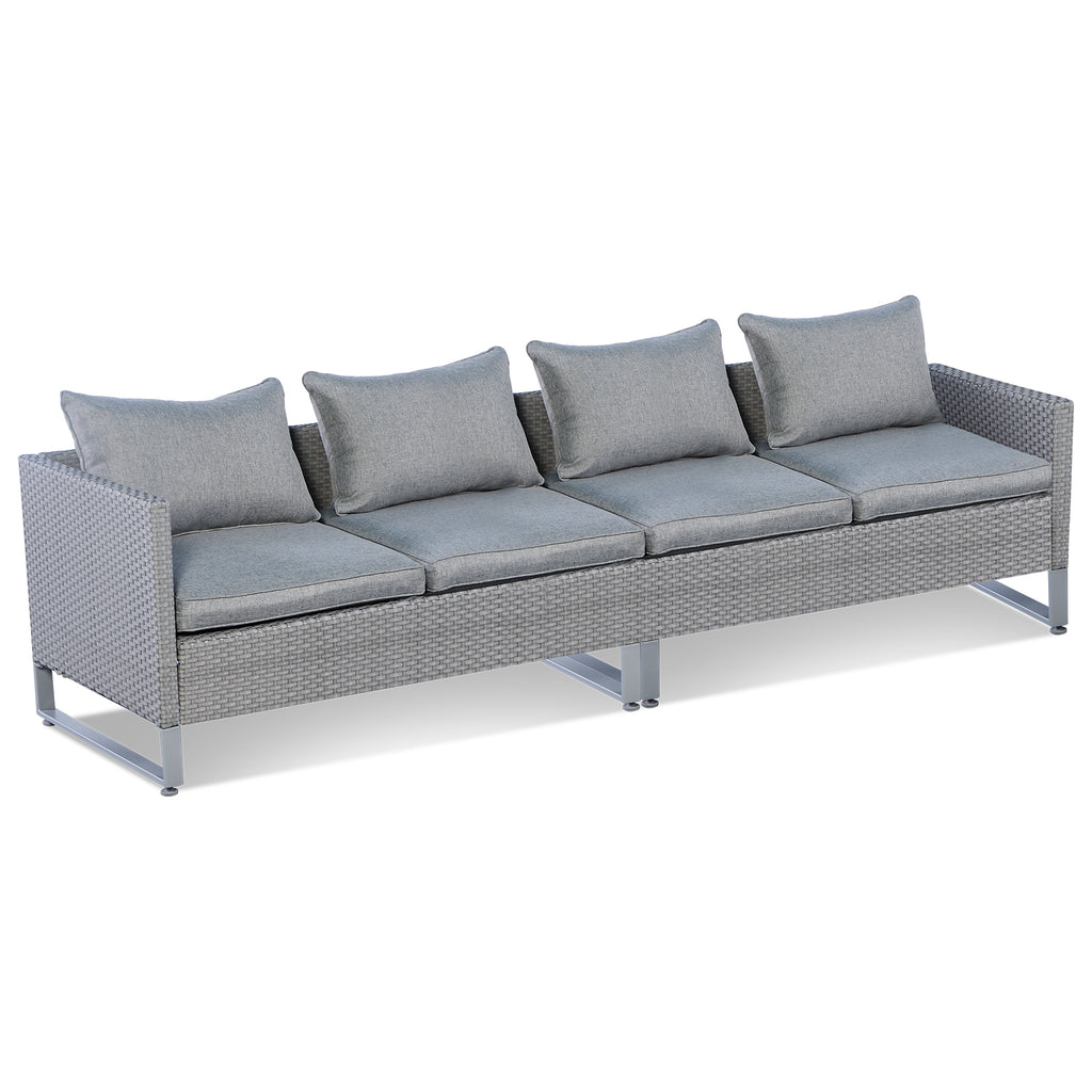 2-Piece Outdoor Patio Sofa Set with Cushions - Gray
