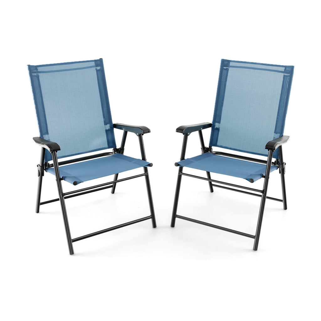 Patio Dining Chair Set of 2 with Armrests - Light Green