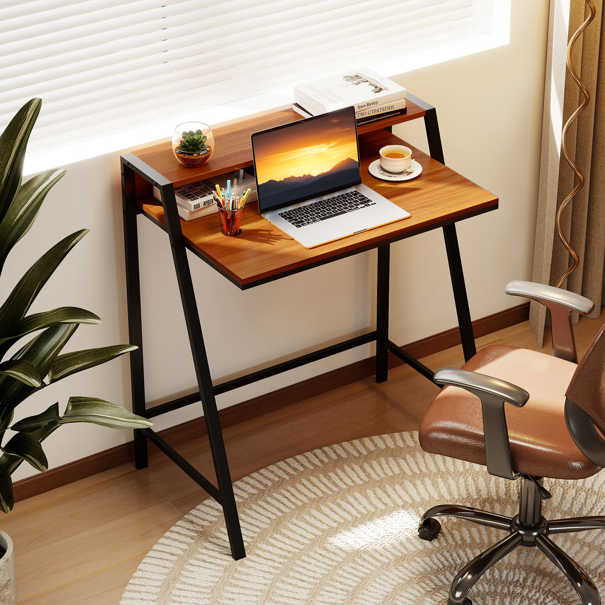 2 Tier Computer Desk PC Laptop Table Study Writing Home Office