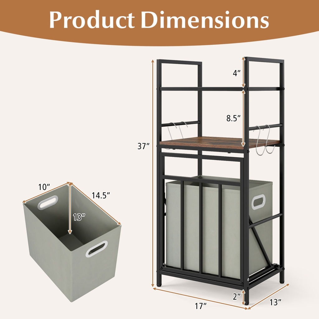 2-Tier Laundry Hamper with Tilt-out Basket
