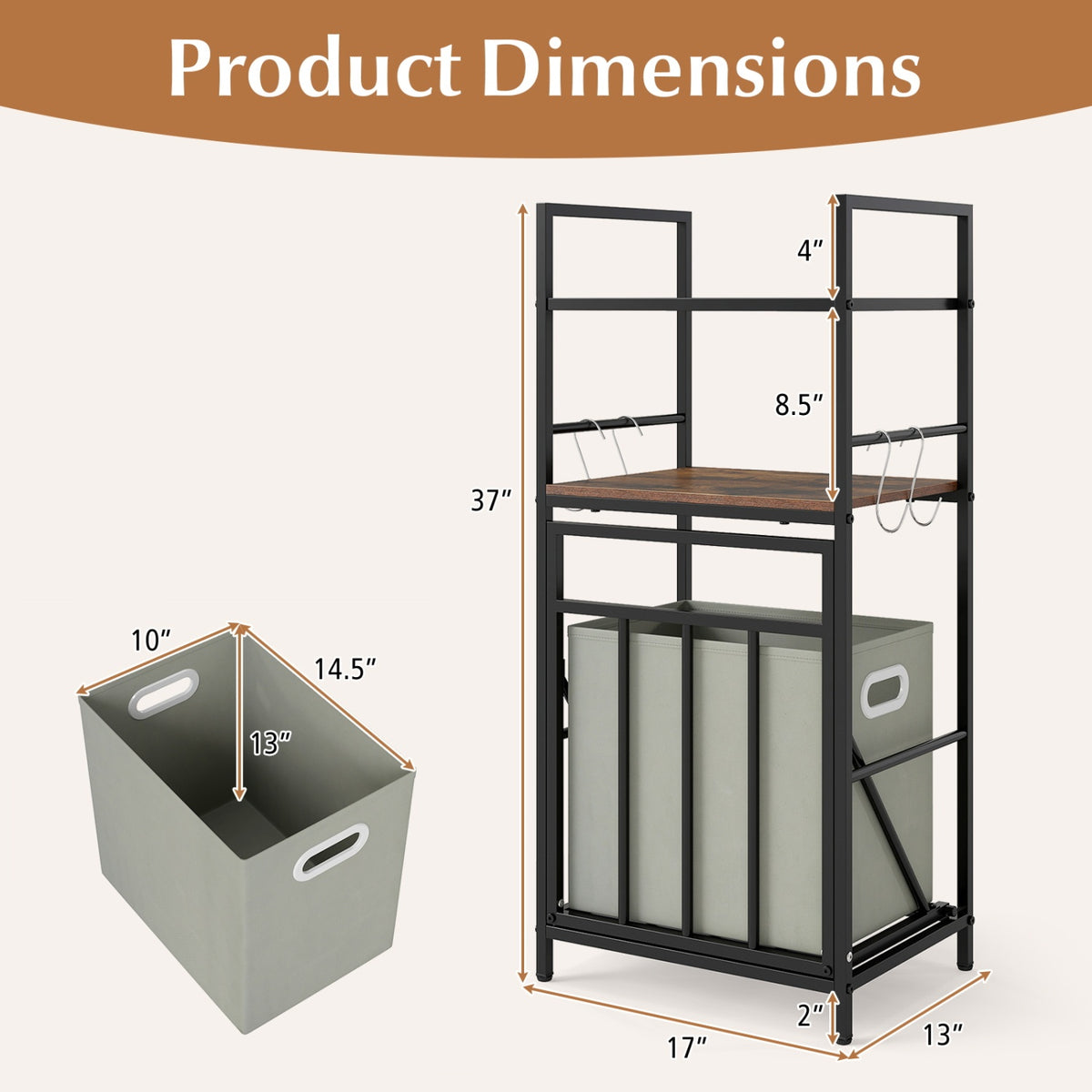 2-Tier Laundry Hamper with Tilt-out Basket