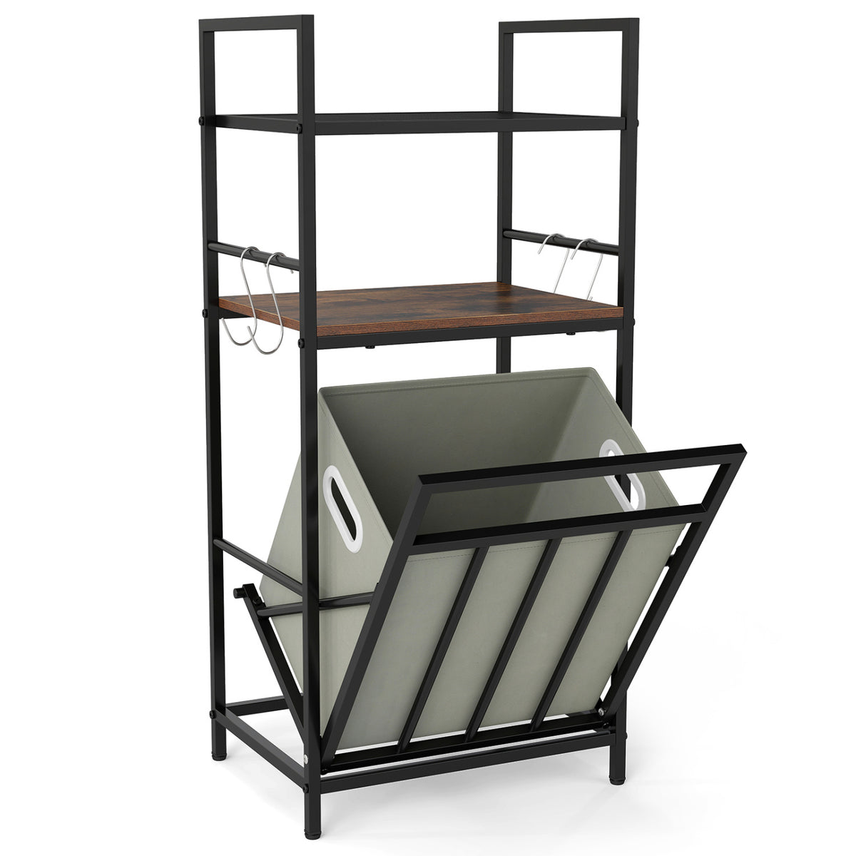 2-Tier Laundry Hamper with Tilt-out Basket