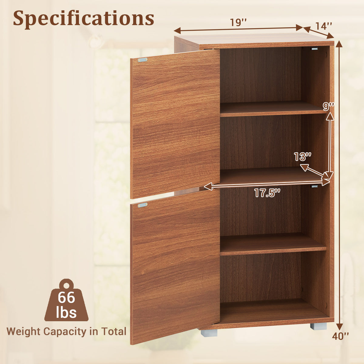 2-Tier Nightstand with Drawer and Shelf – Walnut