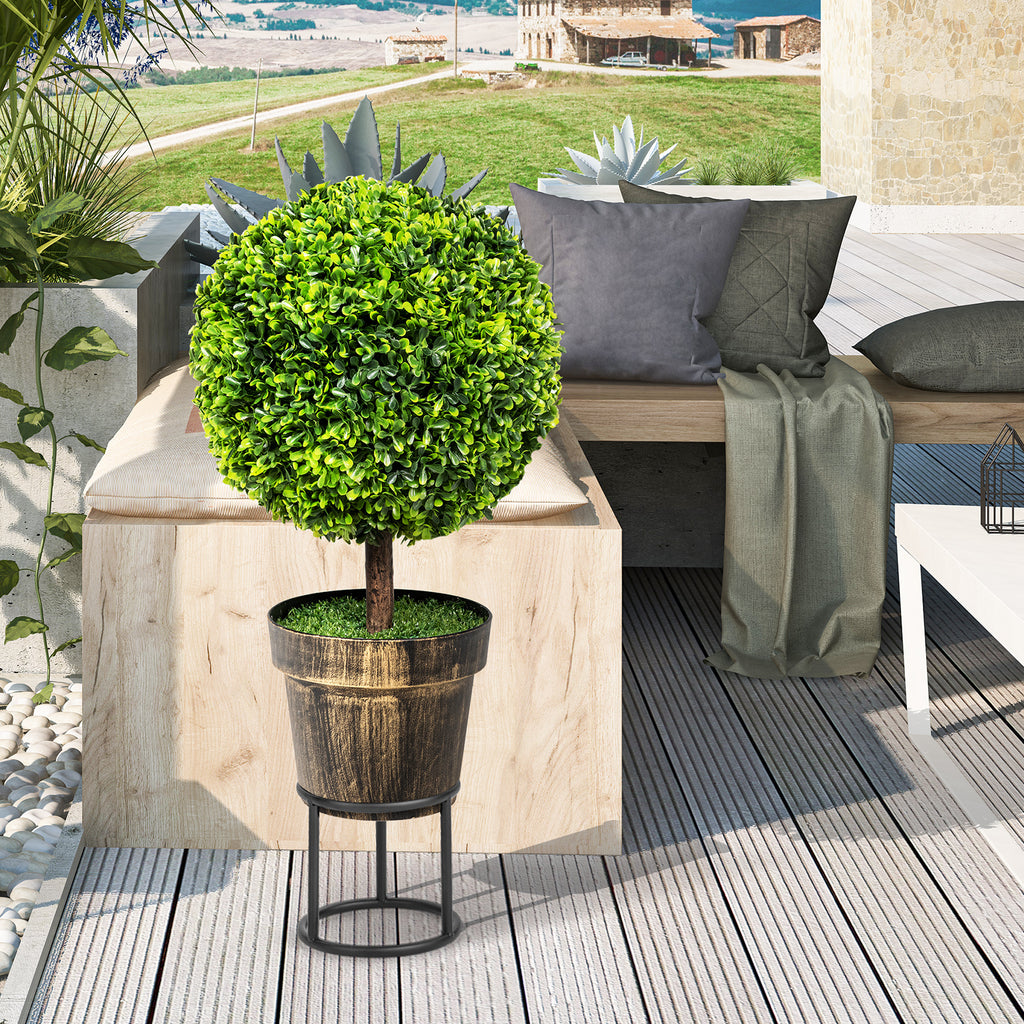 Artificial Tree Set of 2 with Natural Look & Water-Resistant Outdoor Design